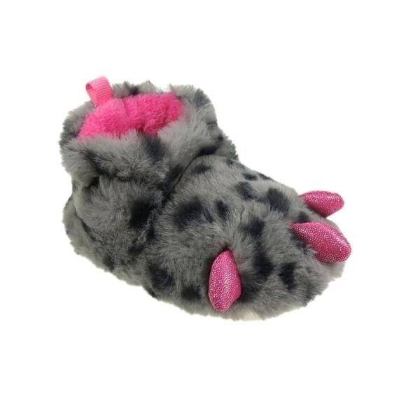 Baby Girl Fuzzy Claw Foot Little Monster Feet Slippers Shoes Size 2 - Picture 4 of 6